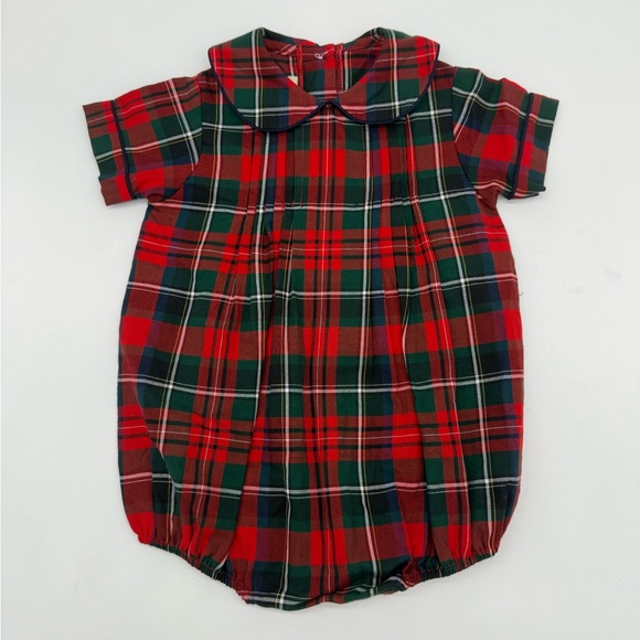 The Beaufort Bonnet Company Other - The Beaufort Bonnet Company BNWOT Gorgeous Plaid Baby Romper- Size 12-18 Months